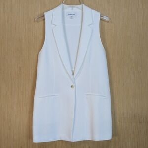 Elizabeth and James White Tailored Garnet Vest Chic Career Luxury Women's Medium